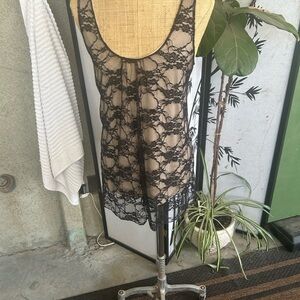 Elegant Black Lace Tank Top